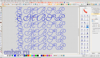 Wilcom EmbroideryStudio e4.2 Столбец мотивом больших надписей