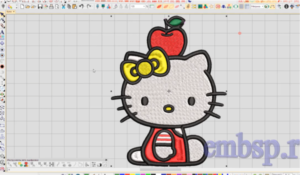 Wilcom EmbroideryStudio e4.2 Растровую картинку в дизайн вышивки автоматом Китти