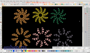 Столбец мотивов для дизайна компьютерной машинной вышивки в Wilcom EmbroideryStudio e4.2