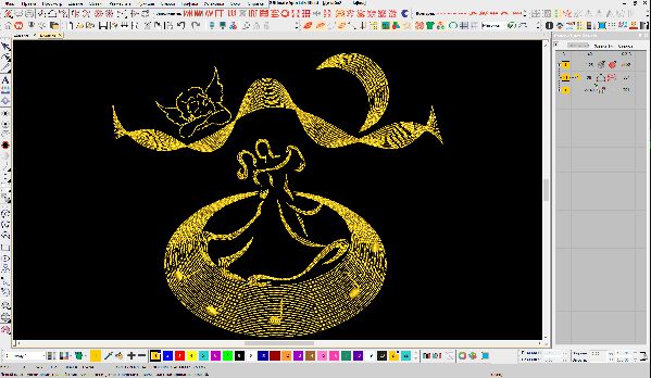 Контурный стежок. Инструмент передающий динамику движений.   Wilcom EmbroideryStudio e4.2